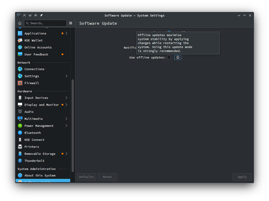 Why doesn't discovernotifier enable offline updates by default if they're Help
