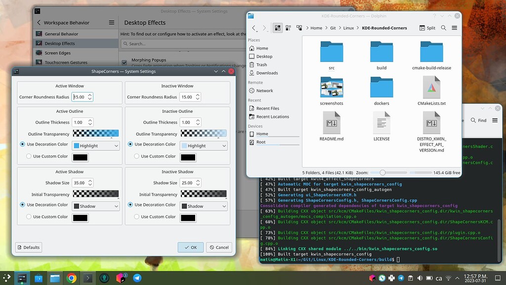 Released a new version of KDERoundedCorners with accent color support
