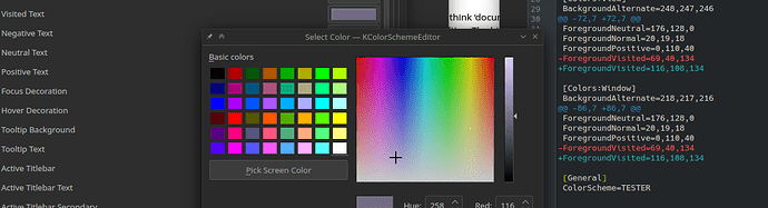 Editing color schemes - Help - KDE Discuss