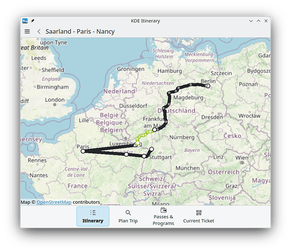 itinerary displaying map