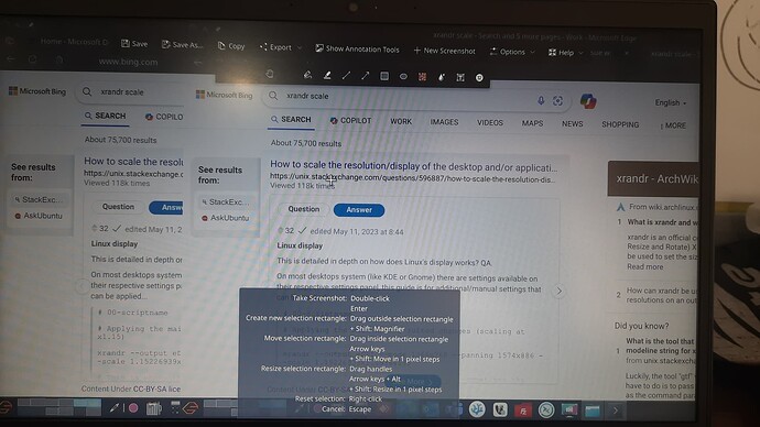 Rectangle snap with scale 1x1 on both laptop screen and monitor