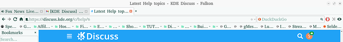 KDE Falkon Bookmarks Bar
