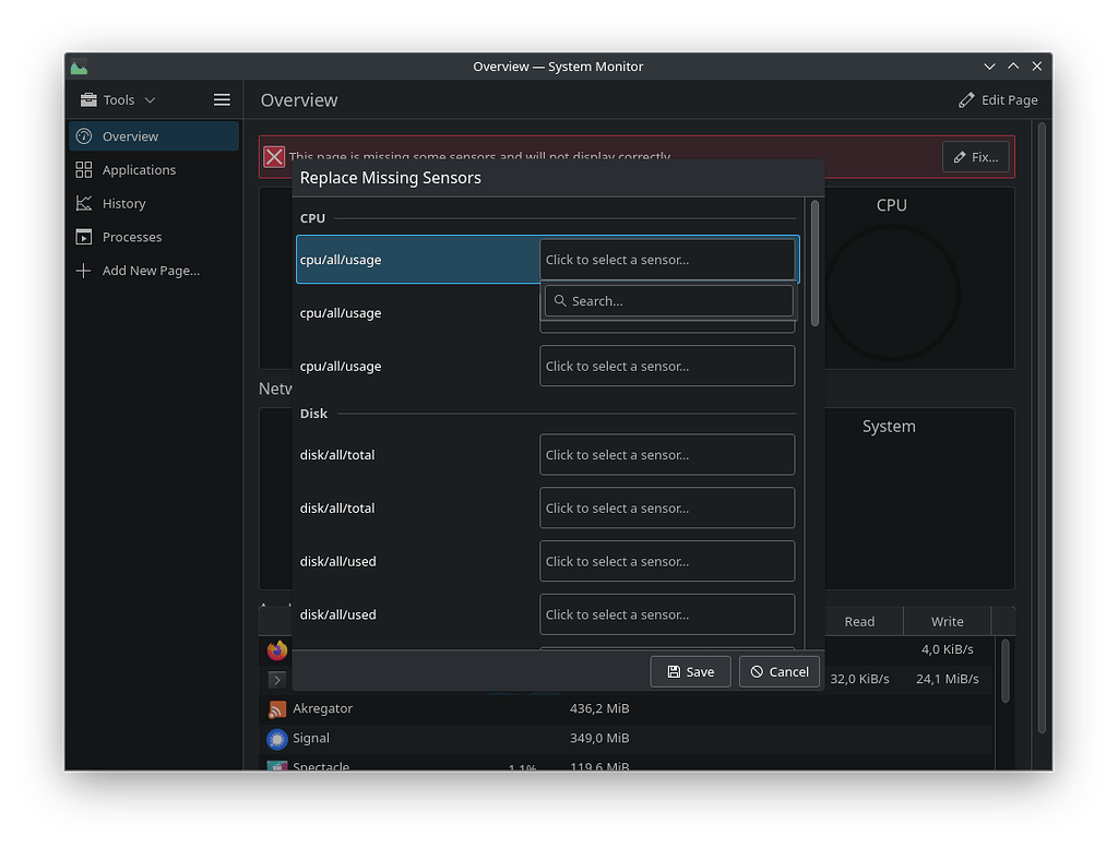 System monitor not detecting sensors Help KDE Discuss