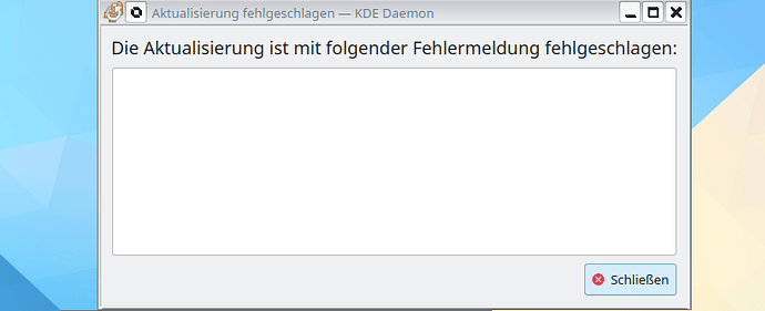KDE fehler