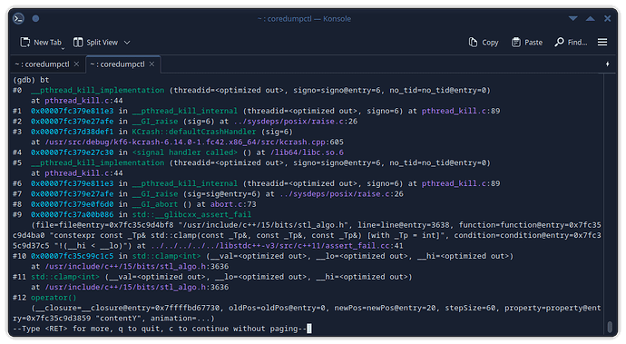 coredumpctl