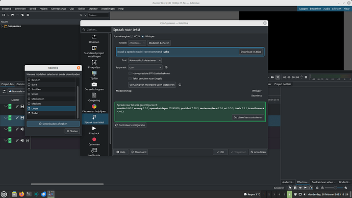 Kdemlive not downloading turbo or any other model