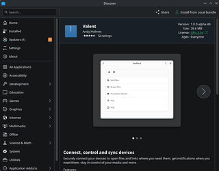 a screenshot of Discover showing a flatpak bundle