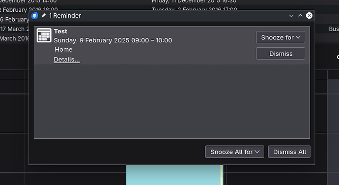 Calendar notification