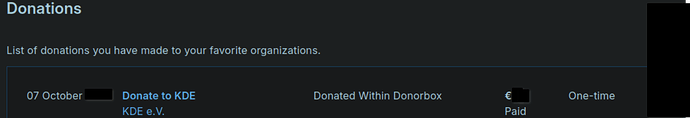 Donation to KDE donorbox archive 12025-02