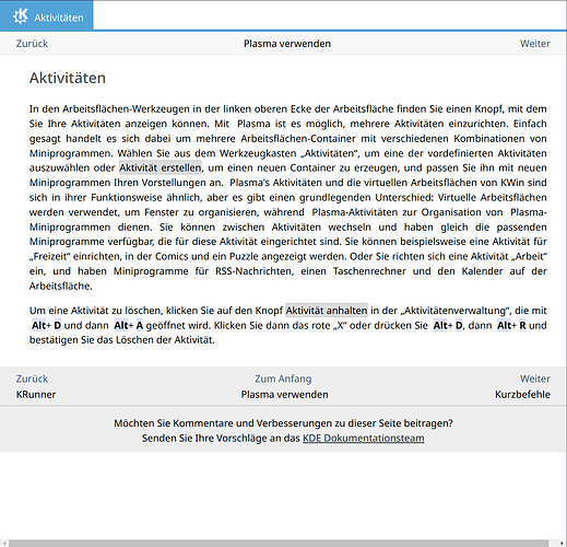 Hilfe zu Aktivitäten