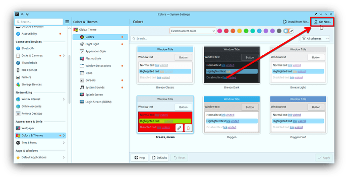 Screenshot System Settings