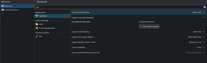 spectacle shortcuts