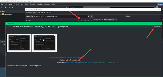 KDENLIVE_DOWNLOADED PRORES EXPORT PROFILES