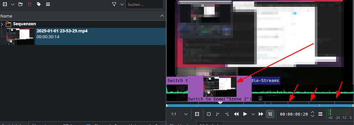 kdenlive with a mockup of the