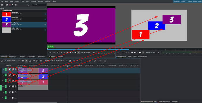 popup on clips tracks