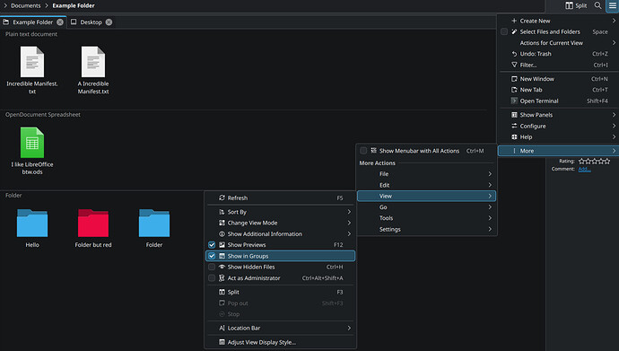 Access "Show in Groups" through the interface
