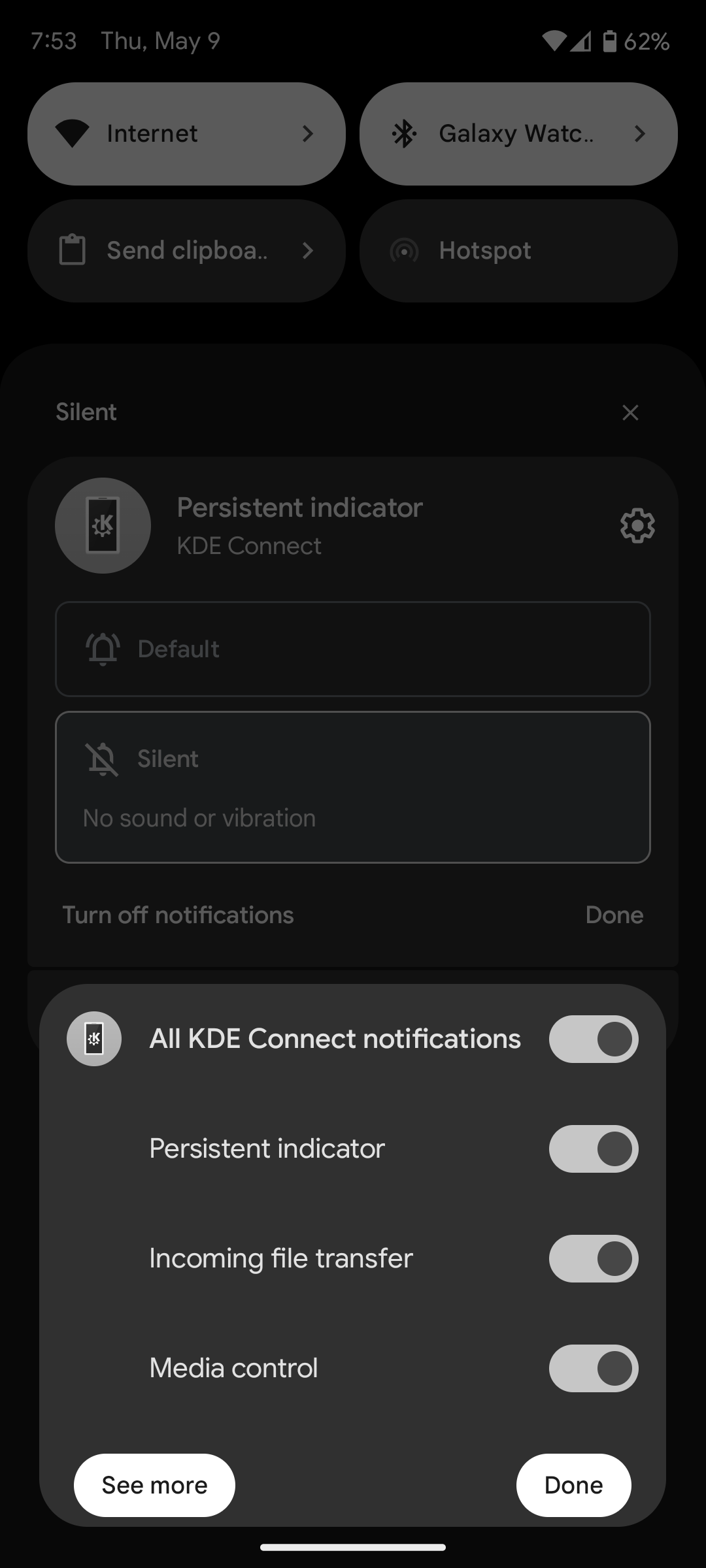 How to turn off KDE connect's persistent notification on Android ...