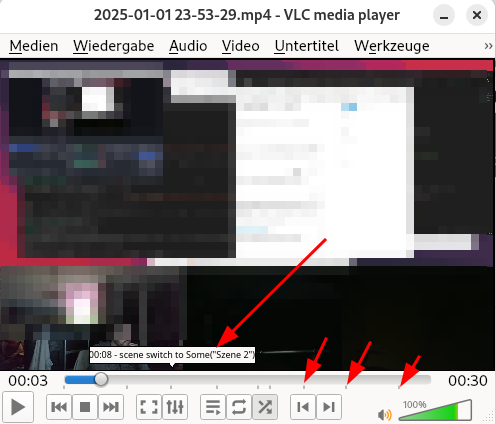 screenshot of vlc including chapter marks