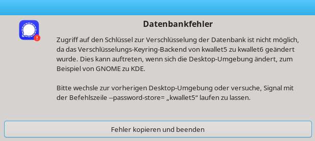 signal-Fehlermeldung