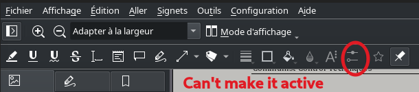 Okular toolbar